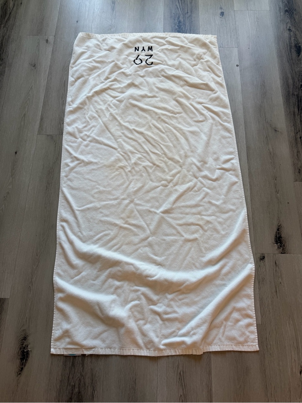 White Beach/Bath Towel with Small Black Logo